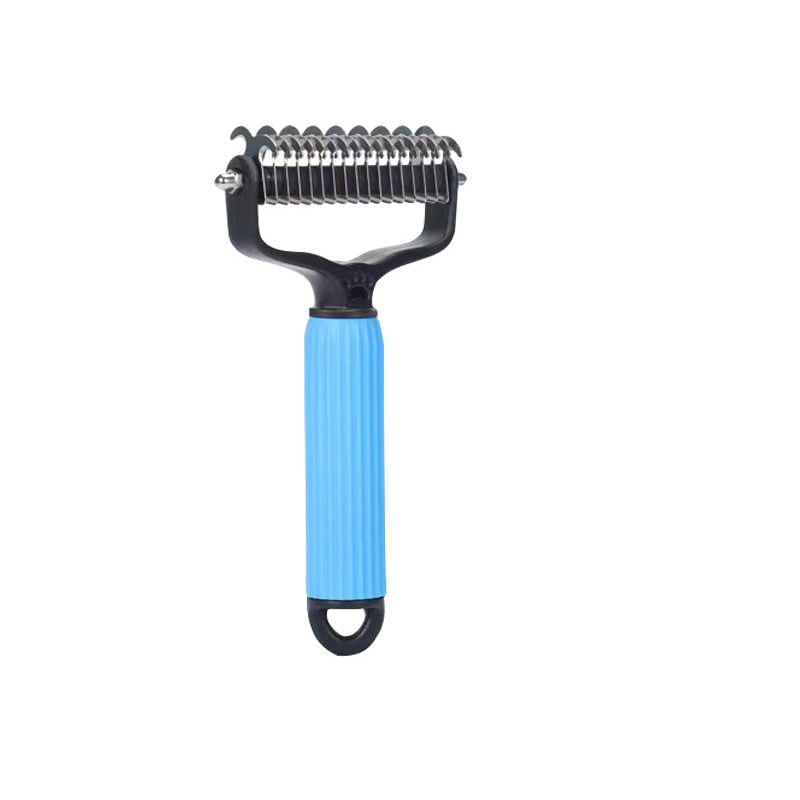 Fur Rake for Dogs with Double-Sided Dematting Comb and Curved Steel Teeth - Image 17