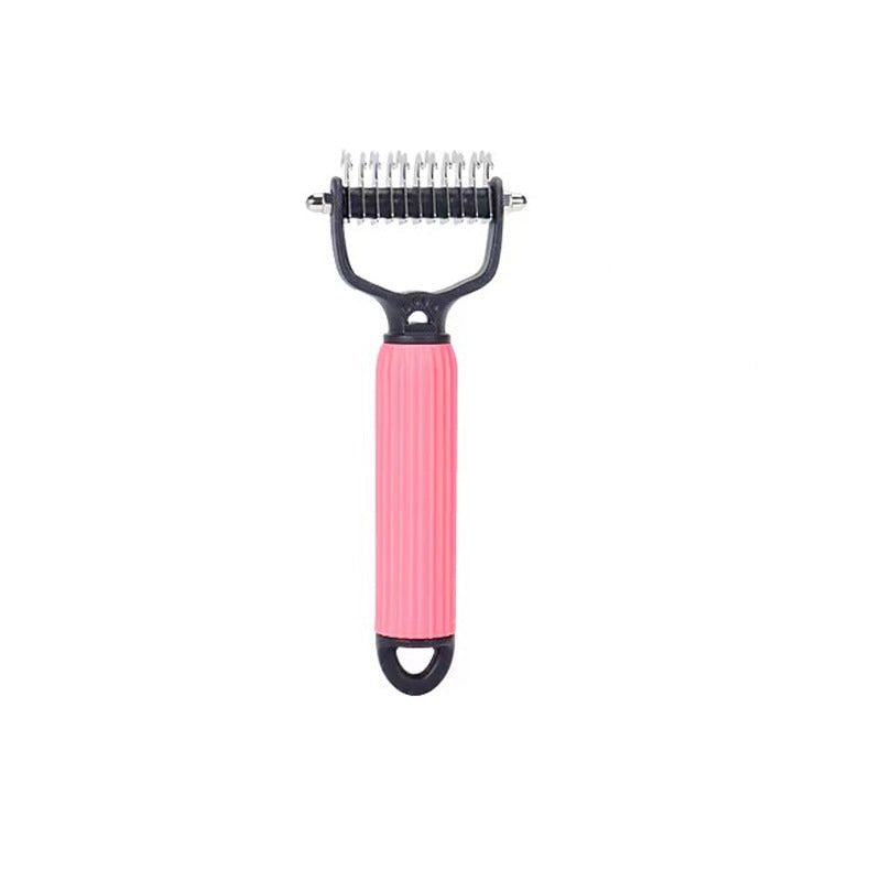 Fur Rake for Dogs with Double-Sided Dematting Comb and Curved Steel Teeth - Image 18