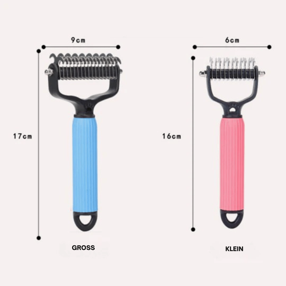 Fur Rake for Dogs with Double-Sided Dematting Comb and Curved Steel Teeth - Image 6