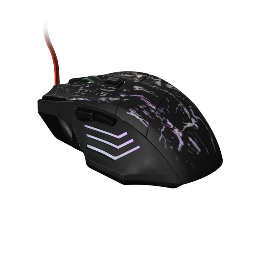 Gaming Mouse Wired USB with Rgb LED Crackle Pattern and Dpi Adjustment - Image 3