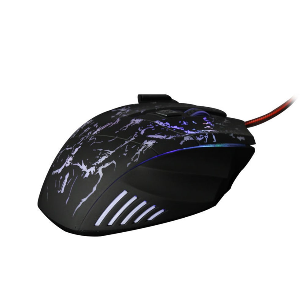 Gaming Mouse Wired USB with Rgb LED Crackle Pattern and Dpi Adjustment - Image 6