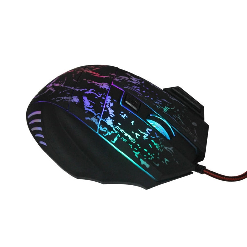 Gaming Mouse Wired USB with Rgb LED Crackle Pattern and Dpi Adjustment - Image 7