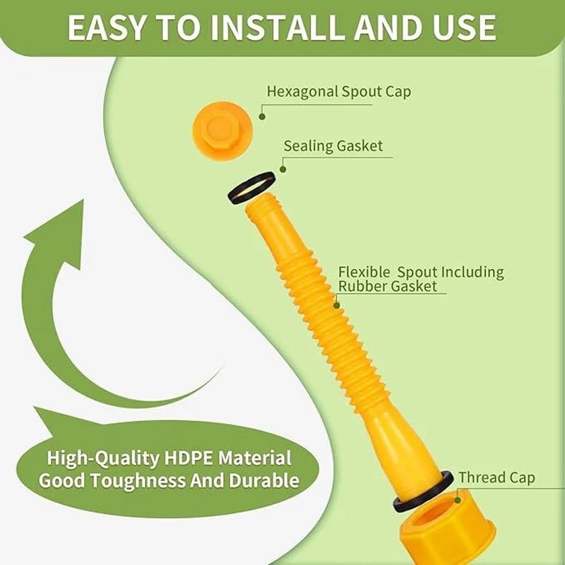 Gas Can Spout Replacement Kit with Flexible Nozzle and Threaded Collar Gaskets - Image 13