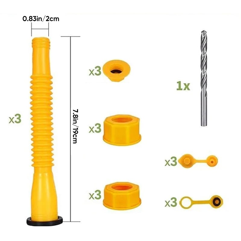 Gas Can Spout Replacement Kit with Flexible Nozzle and Threaded Collar Gaskets - Image 14
