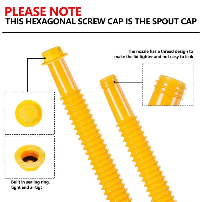 Gas Can Spout Replacement Kit with Flexible Nozzle and Threaded Collar Gaskets - Image 16