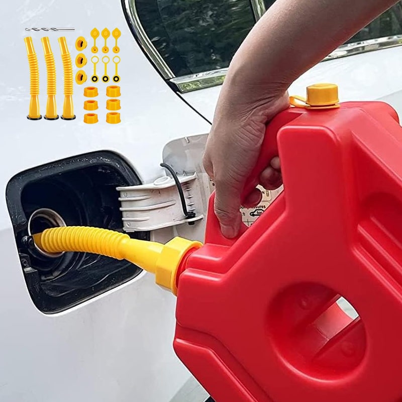 Gas Can Spout Replacement Kit with Flexible Nozzle and Threaded Collar Gaskets - Image 2