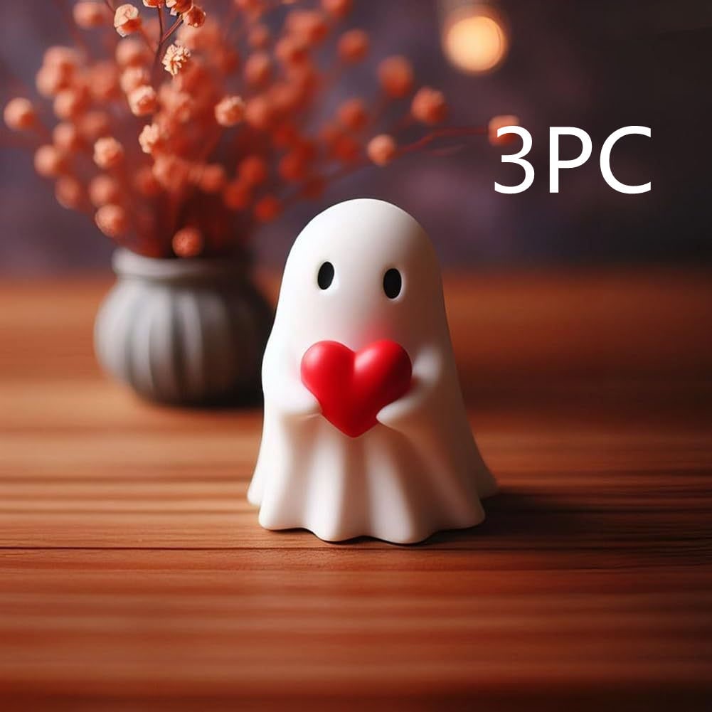 Ghost Figurine Decor with Resin Statues for Halloween Home Decorations and Shelf Display - Image 1