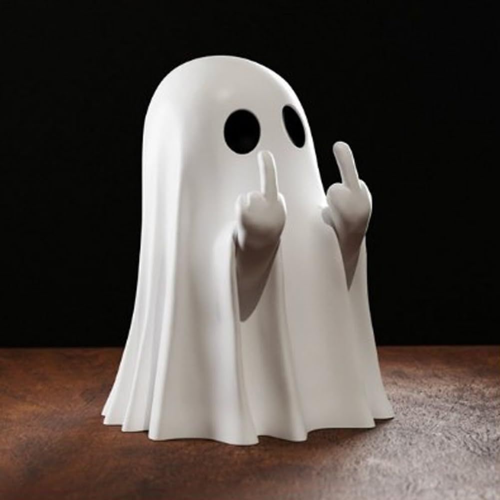 Ghost Figurine Decor with Resin Statues for Halloween Home Decorations and Shelf Display - Image 11