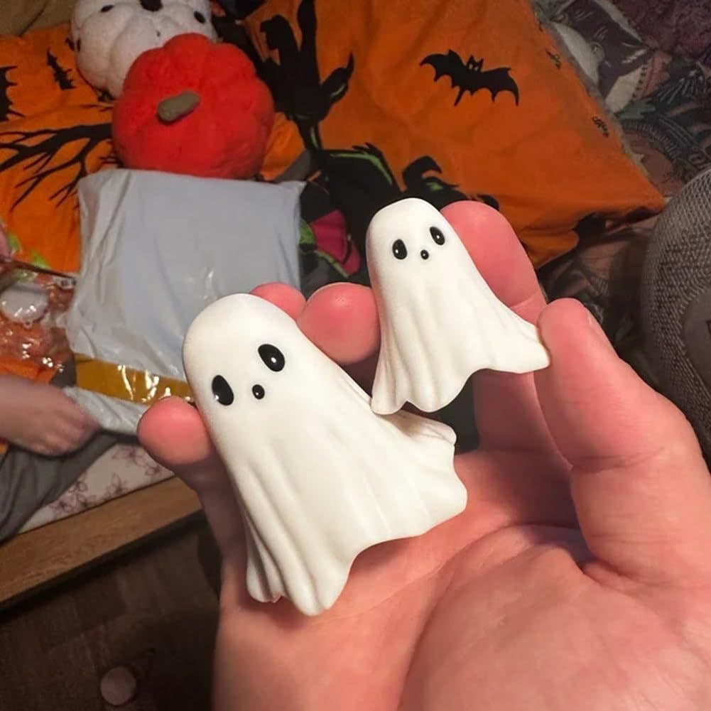 Ghost Figurine Decor with Resin Statues for Halloween Home Decorations and Shelf Display - Image 4