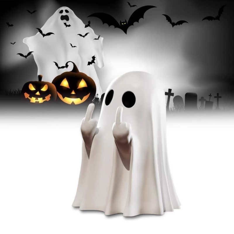 Ghost Figurine Decor with Resin Statues for Halloween Home Decorations and Shelf Display - Image 6