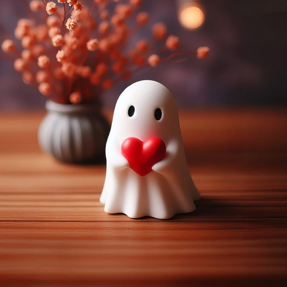 Ghost Figurine Decor with Resin Statues for Halloween Home Decorations and Shelf Display - Image 7