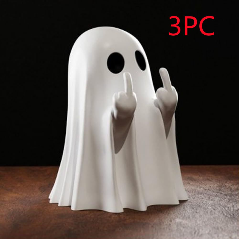 Ghost Figurine Decor with Resin Statues for Halloween Home Decorations and Shelf Display - Image 9