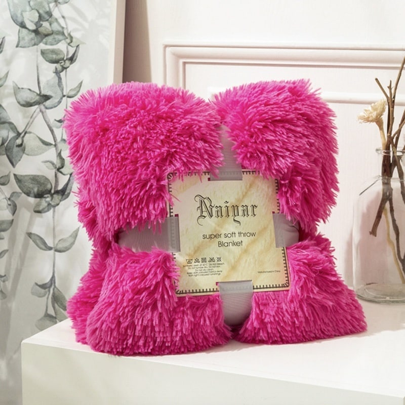 Girls' Faux Fur Throw Blanket with Soft Shaggy Long Pile Texture and Cozy Fluffy Design - Image 12