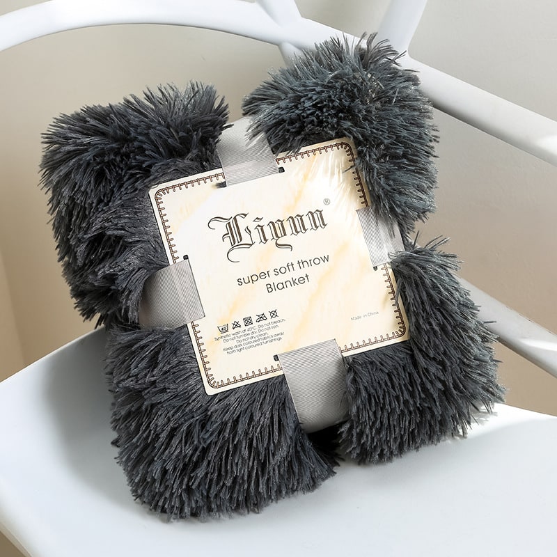 Girls' Faux Fur Throw Blanket with Soft Shaggy Long Pile Texture and Cozy Fluffy Design - Image 14
