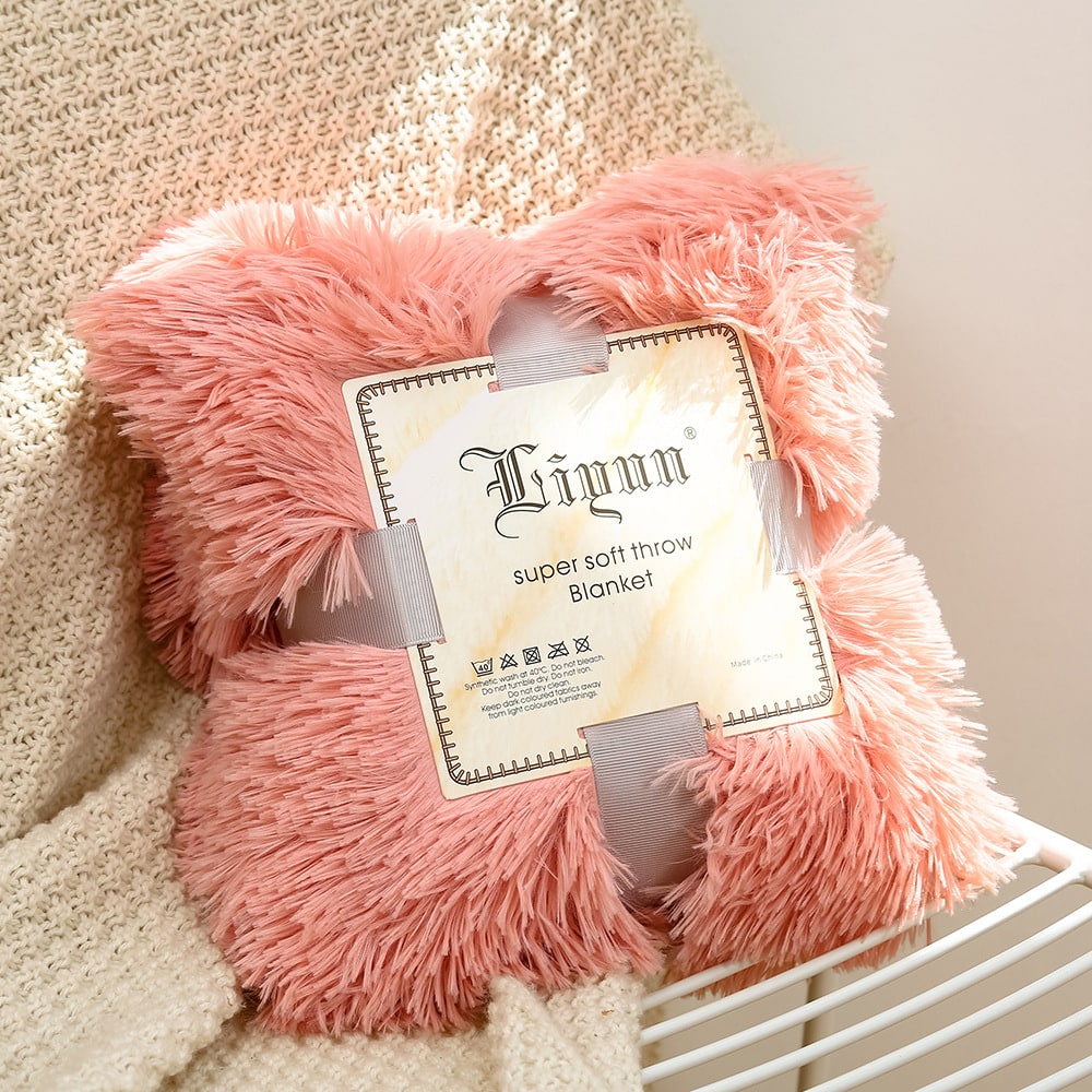 Girls' Faux Fur Throw Blanket with Soft Shaggy Long Pile Texture and Cozy Fluffy Design - Image 17