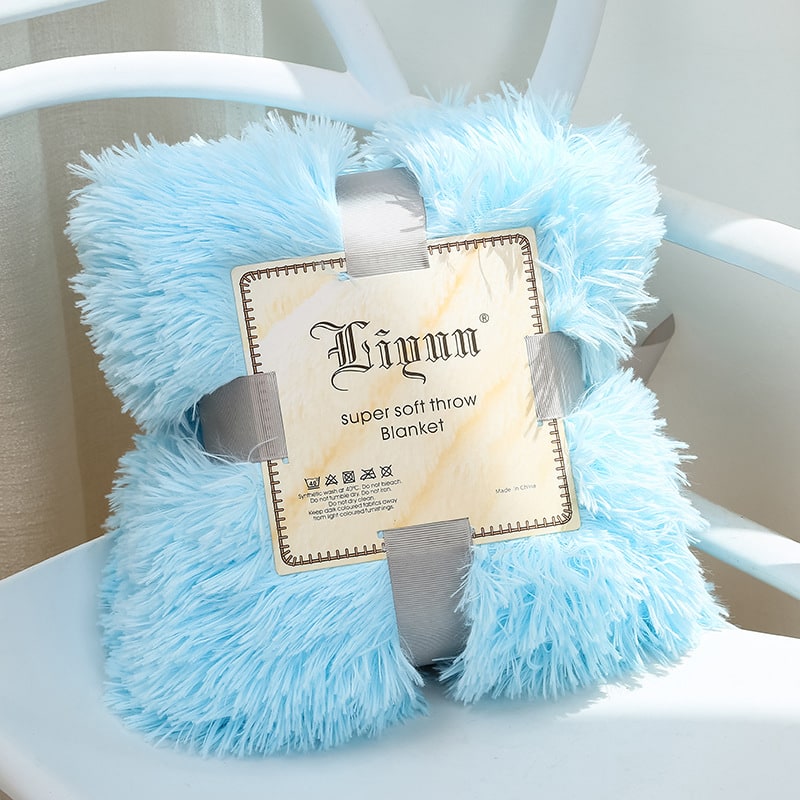 Girls' Faux Fur Throw Blanket with Soft Shaggy Long Pile Texture and Cozy Fluffy Design - Image 2