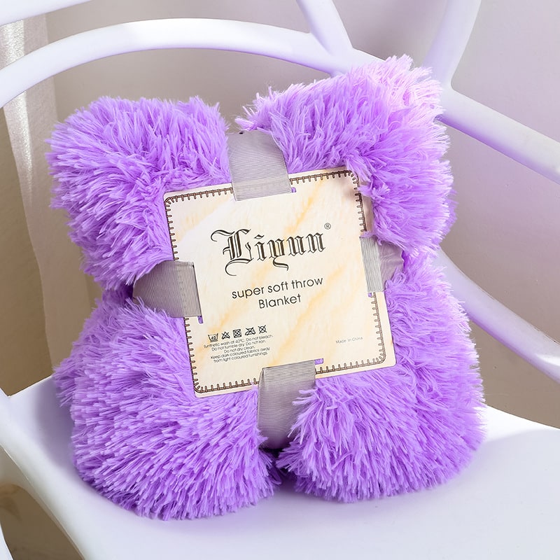 Girls' Faux Fur Throw Blanket with Soft Shaggy Long Pile Texture and Cozy Fluffy Design - Image 8