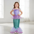 Girls' Halloween Mermaid Costume Dress-Up with Accessories and Tulle Fin for Party - Image 1