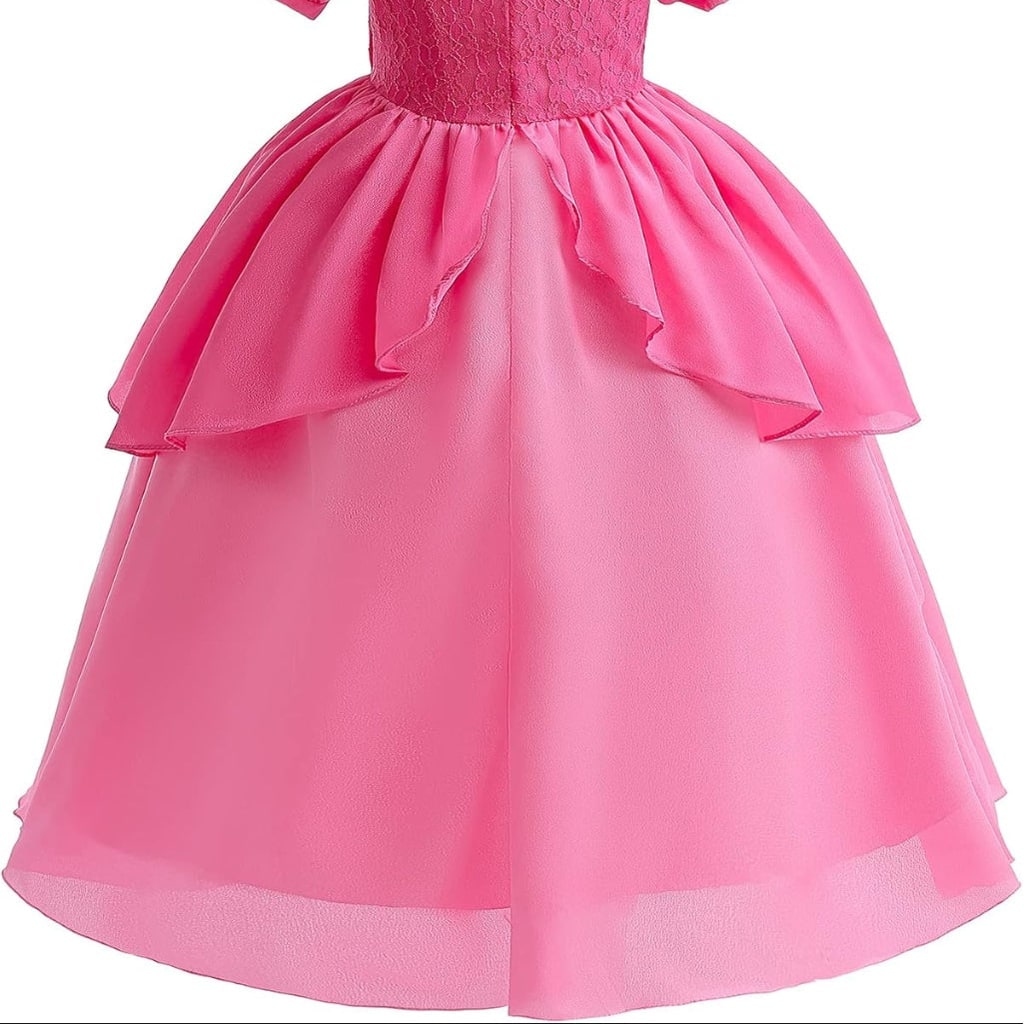 Girls' Halloween mushroom princess Toadstool Costume Dress with Crown Gloves and Wand - Image 8