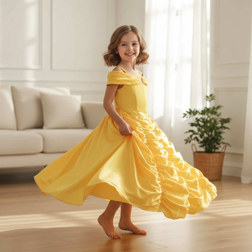 Girls' Halloween Princess Costume and Dress Up Gown with Tiara Games - Image 1