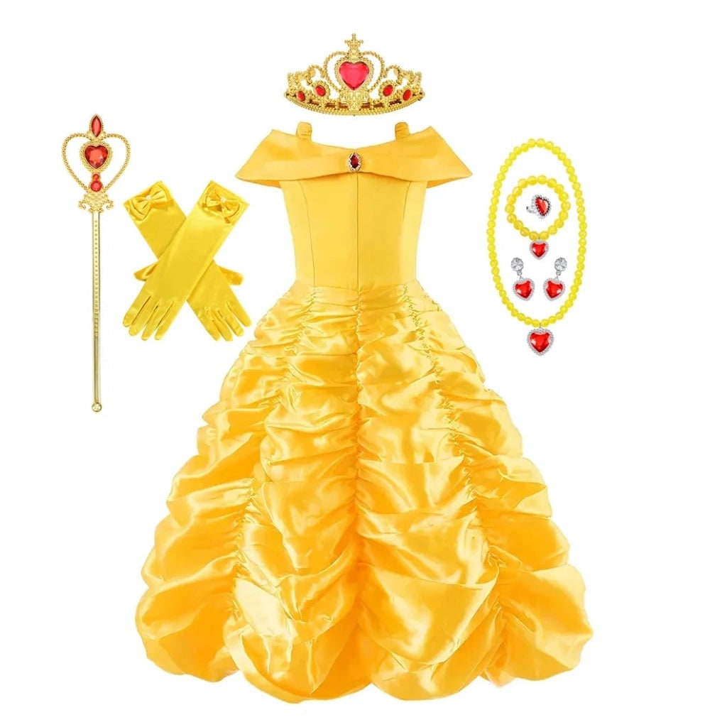 Girls' Halloween Princess Costume and Dress Up Gown with Tiara Games - Image 5