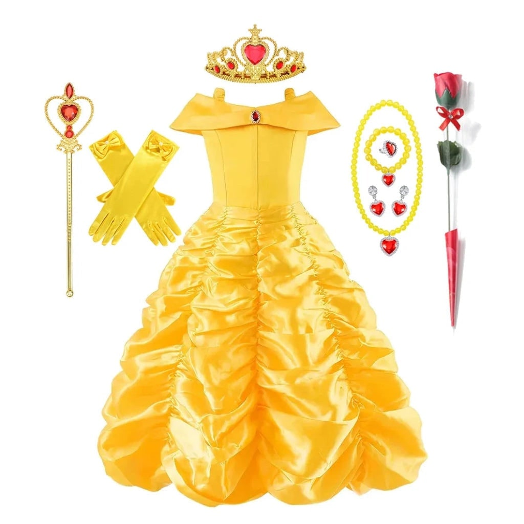 Girls' Halloween Princess Costume and Dress Up Gown with Tiara Games - Image 6