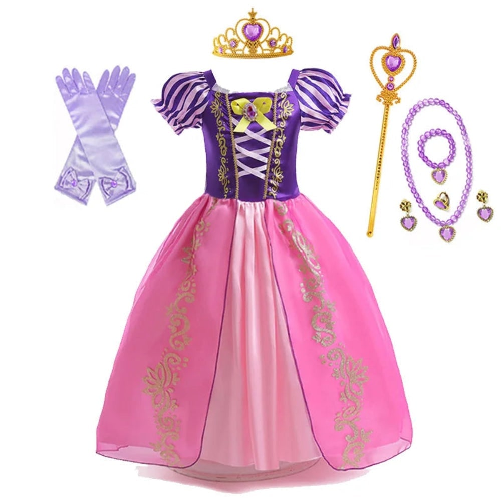 Girls' Halloween Princess Costume and Dresses for Tiara and Gloves Cat Woman - Image 12
