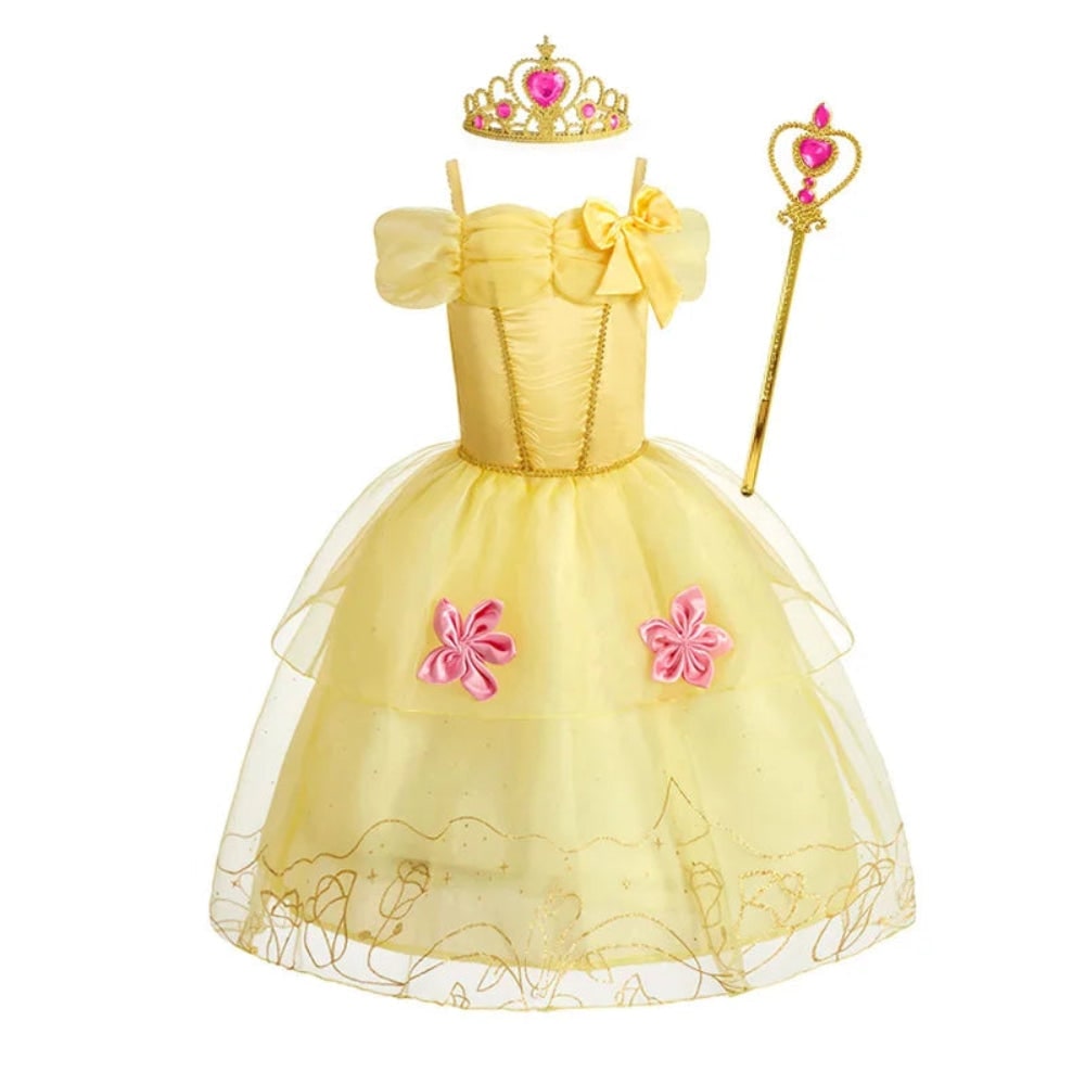 Girls' Halloween Princess Costume and Dresses for Tiara and Gloves Cat Woman - Image 2