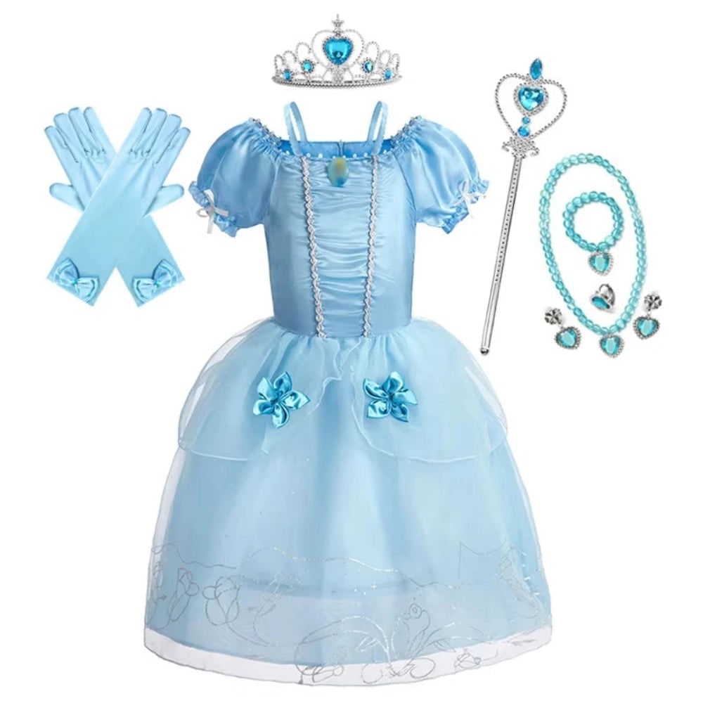 Girls' Halloween Princess Costume and Dresses for Tiara and Gloves Cat Woman - Image 6