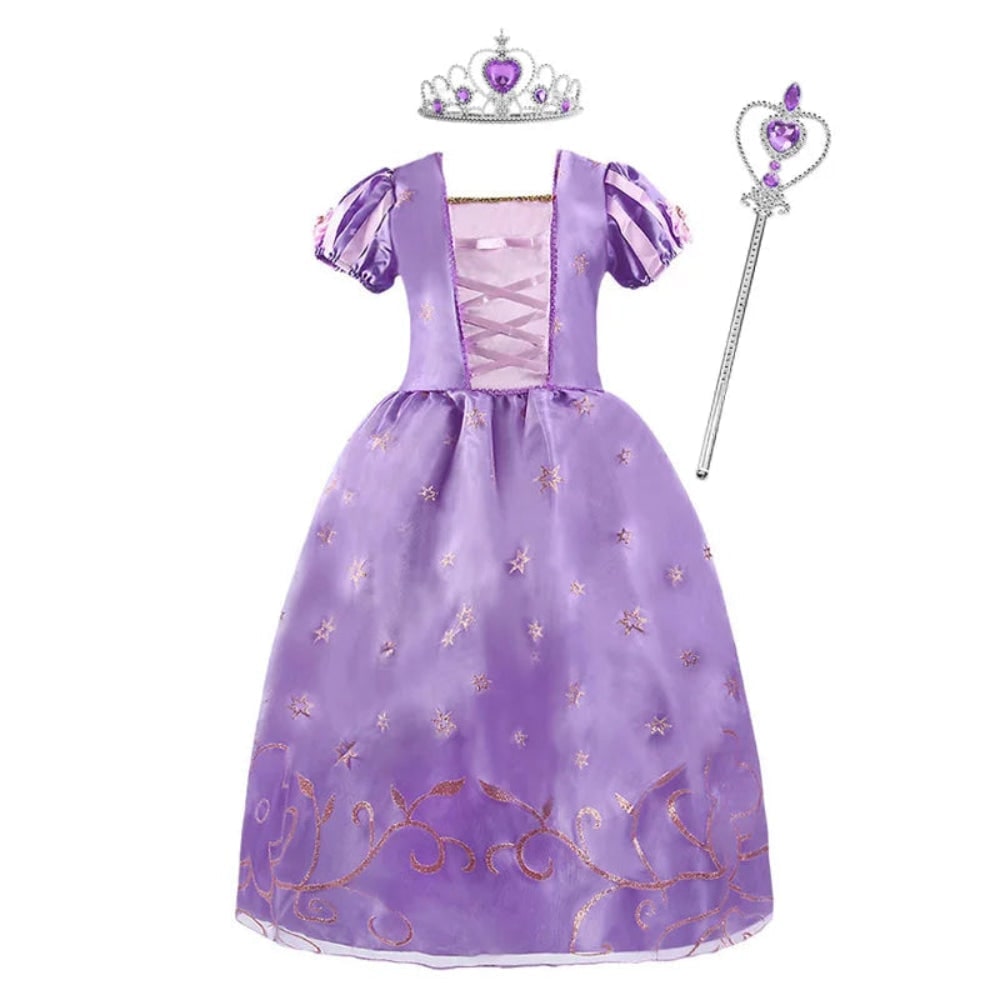 Girls' Halloween Princess Costume and Dresses for Tiara and Gloves Cat Woman - Image 8