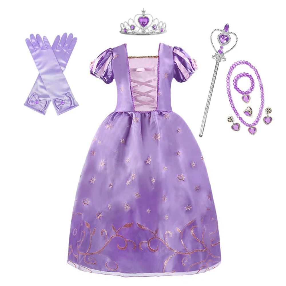 Girls' Halloween Princess Costume and Dresses for Tiara and Gloves Cat Woman - Image 9