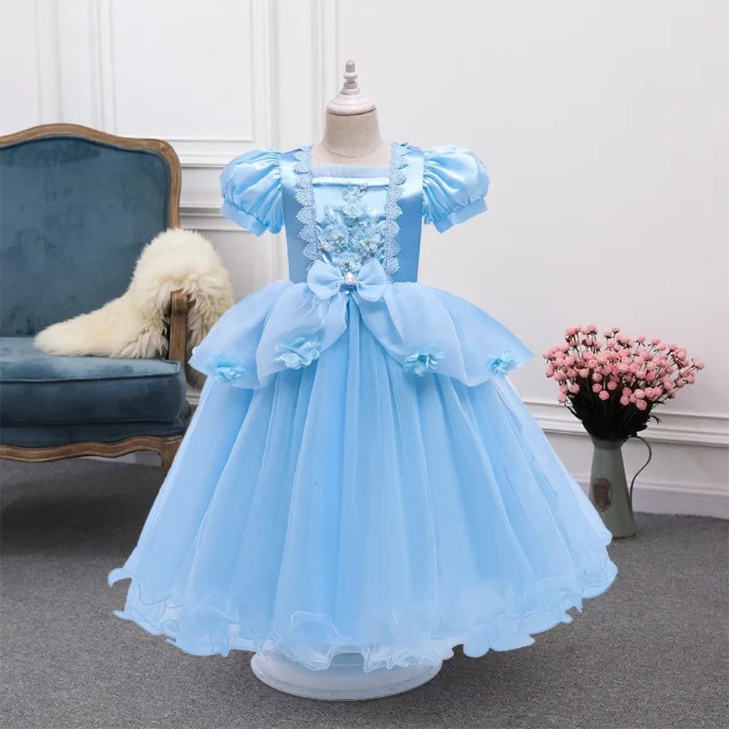 Girls' Halloween Princess Costume and Dresses with Ball Gown Tulle Skirt Tiara Wand - Image 1