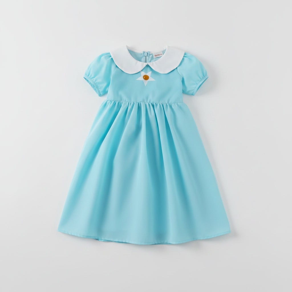 Girls' Halloween Princess Costume and Dresses with Crown Wand Dorothy Wizard Of Oz - Image 2