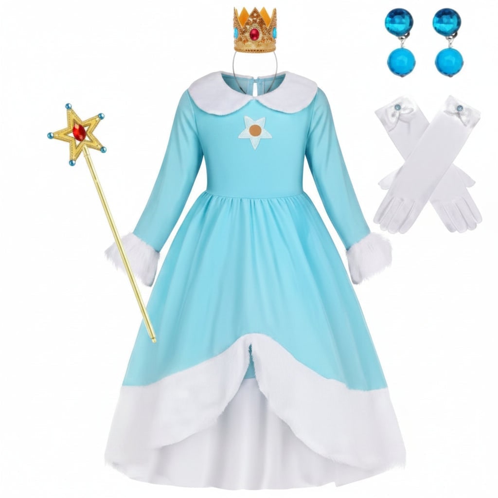 Girls' Halloween Princess Costume and Dresses with Crown Wand Dorothy Wizard Of Oz - Image 6