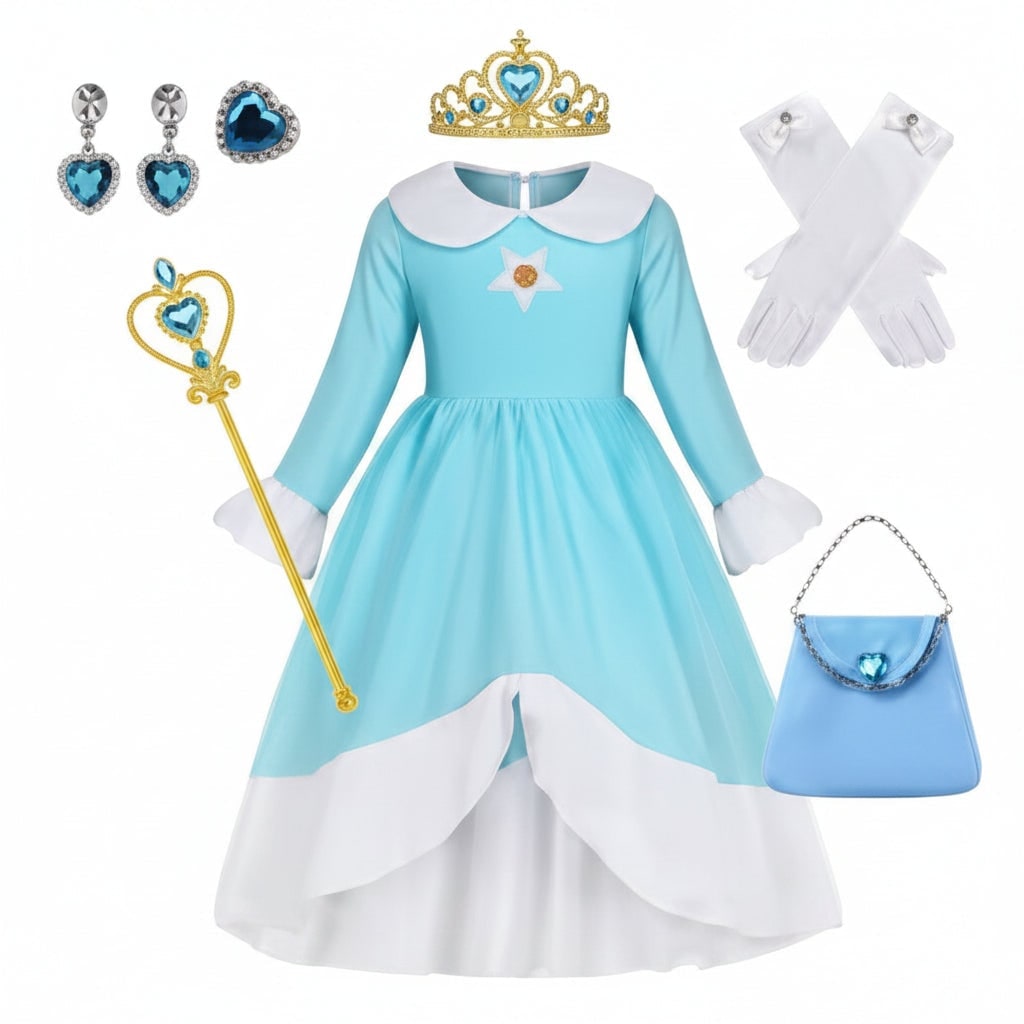 Girls' Halloween Princess Costume and Dresses with Crown Wand Dorothy Wizard Of Oz - Image 7