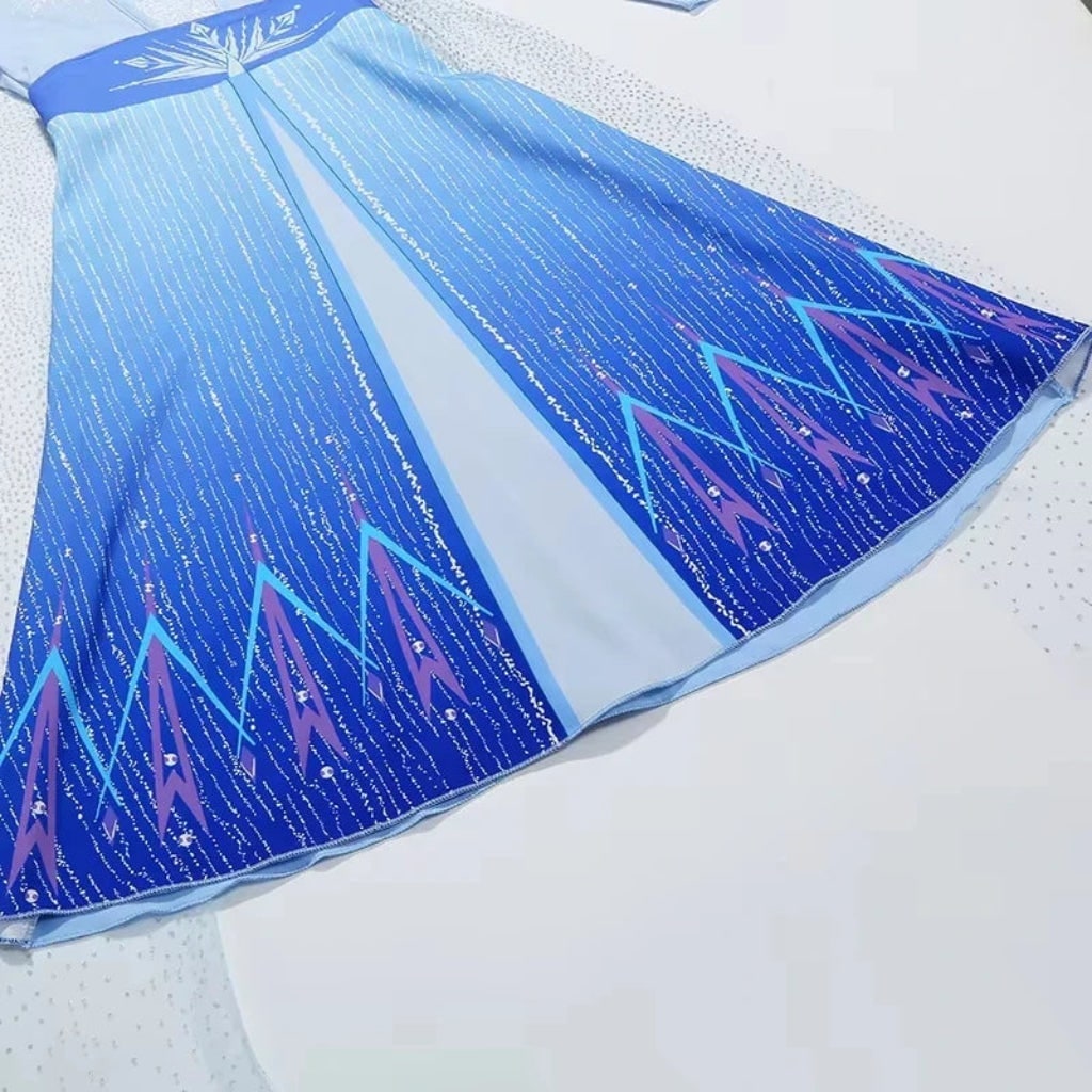 Girls' Halloween Princess Costume Dress with Sequined Bodice Gradient Skirt Cape - Image 10
