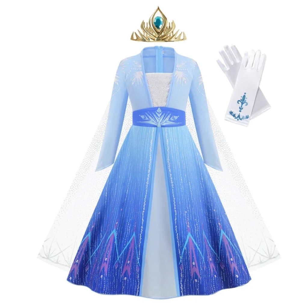 Girls' Halloween Princess Costume Dress with Sequined Bodice Gradient Skirt Cape - Image 2