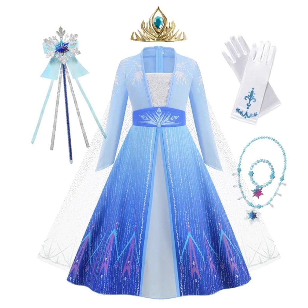 Girls' Halloween Princess Costume Dress with Sequined Bodice Gradient Skirt Cape - Image 4