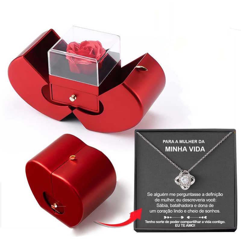 Girls' Jewelry Box with Preserved Rose and Dipped Stem -Shaped Gift Boxes for Gold - Image 13