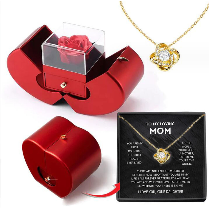 Girls' Jewelry Box with Preserved Rose and Dipped Stem -Shaped Gift Boxes for Gold - Image 15