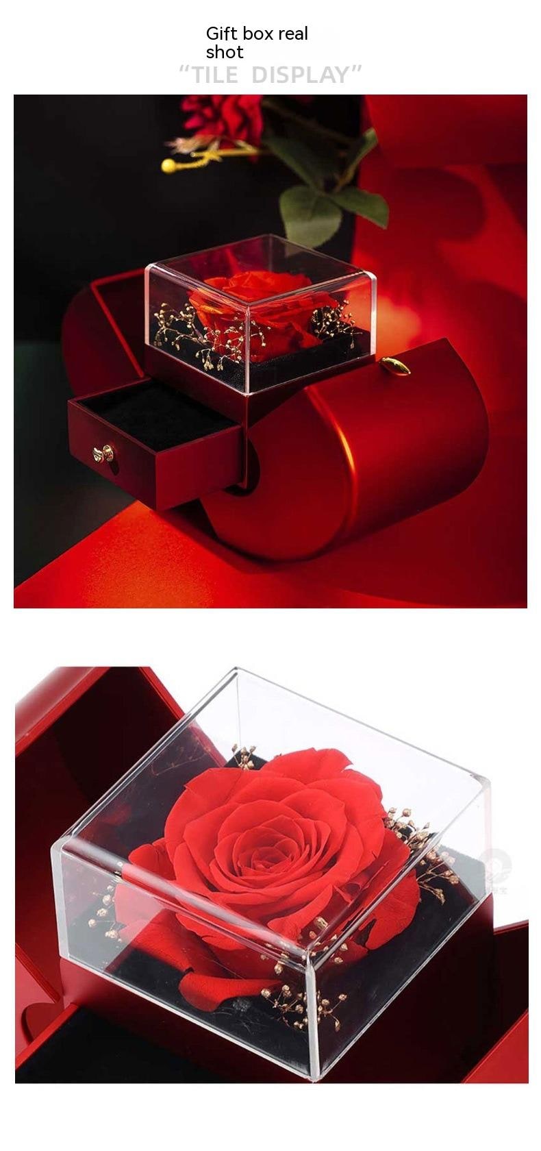 Girls' Jewelry Box with Preserved Rose and Dipped Stem -Shaped Gift Boxes for Gold - Image 17