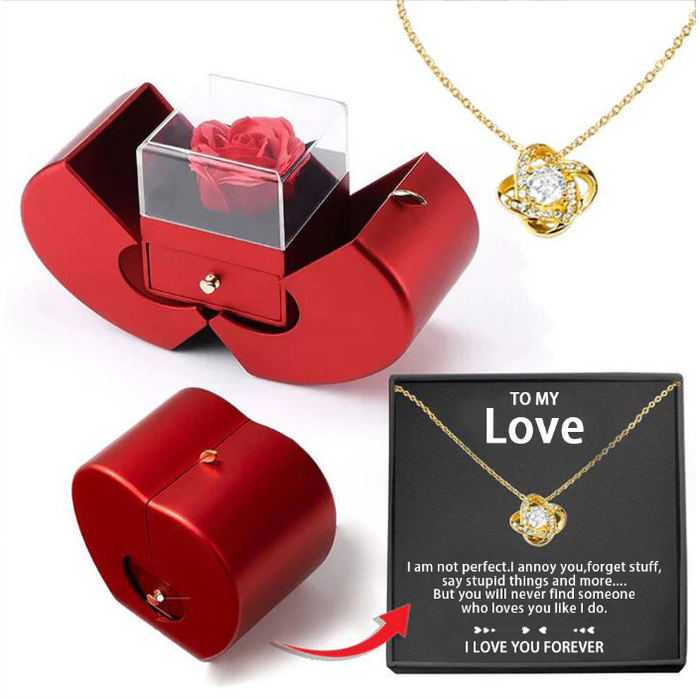 Girls' Jewelry Box with Preserved Rose and Dipped Stem -Shaped Gift Boxes for Gold - Image 22