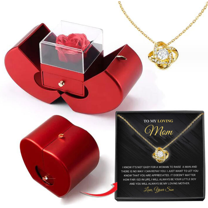 Girls' Jewelry Box with Preserved Rose and Dipped Stem -Shaped Gift Boxes for Gold - Image 23