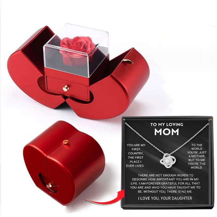 Girls' Jewelry Box with Preserved Rose and Dipped Stem -Shaped Gift Boxes for Gold - Image 9