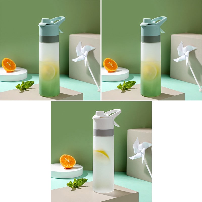 Girls' Misting Water Bottle Reusable Drink with Spray Nozzle Flip Top Cap Insulated - Image 2