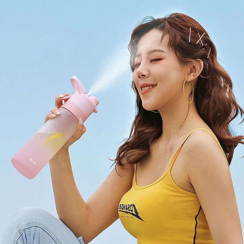 Girls' Misting Water Bottle Reusable Drink with Spray Nozzle Flip Top Cap Insulated - Image 21