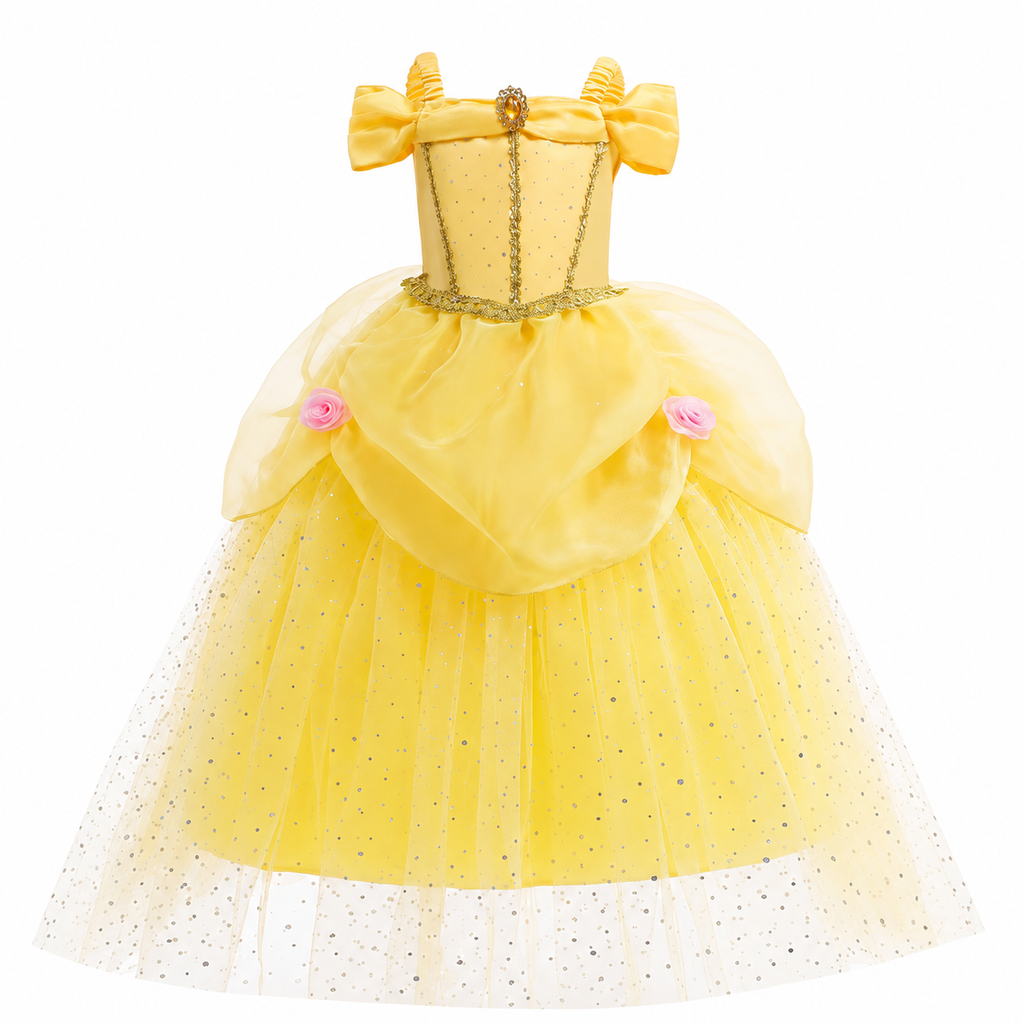 Girls' Princess Costume Dress with Tiara and Accessories Set - Image 17