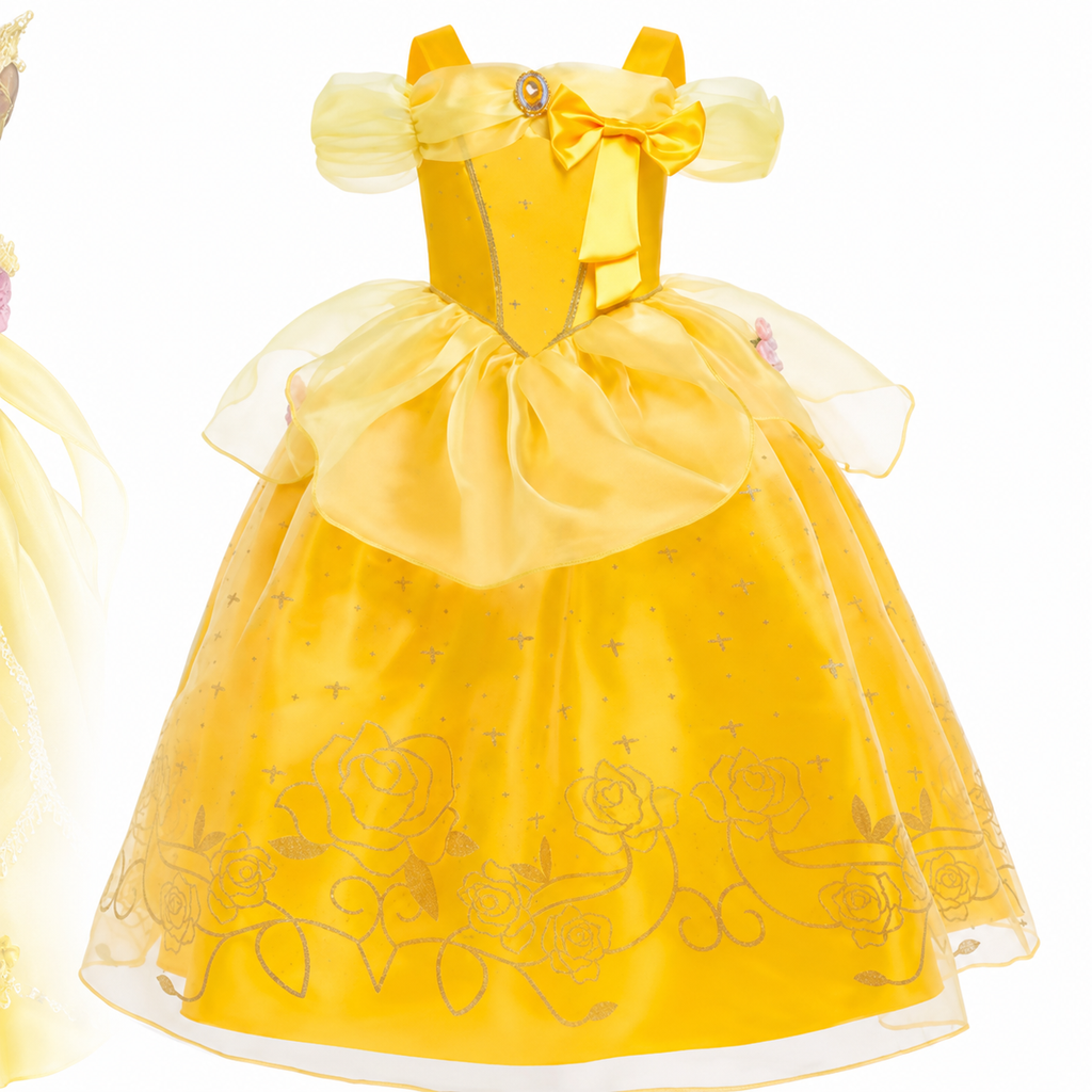 Girls' Princess Costume Dress with Tiara and Accessories Set - Image 5