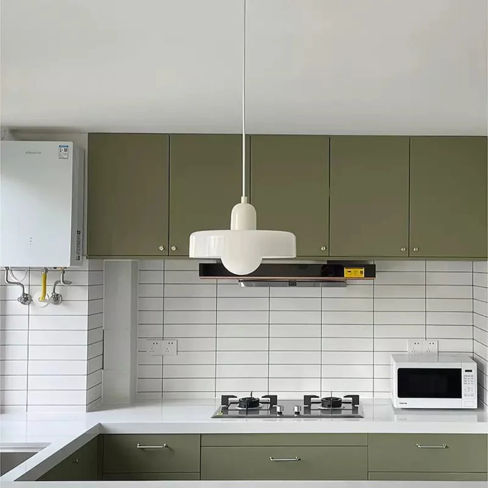 Glass Pendant Lights with Modern Cylindrical Neck for Dining Room and Kitchen Island Lighting - Image 10