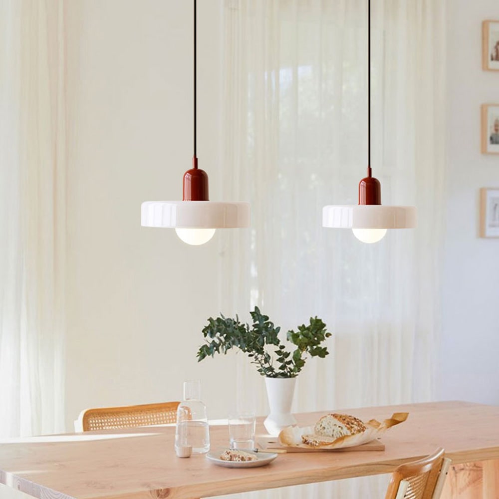 Glass Pendant Lights with Modern Cylindrical Neck for Dining Room and Kitchen Island Lighting - Image 2
